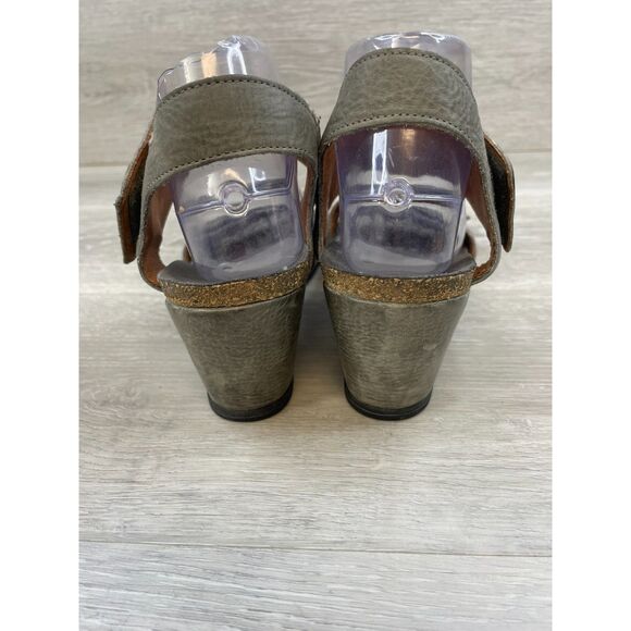Taos Carousel 3 Women's Sandal Gray Leather Buckle Ankle Strap 8.5 Shoes - Picture 4 of 12